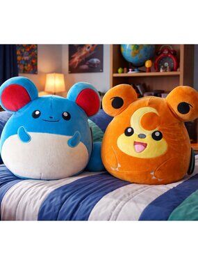 Squishmallows Pokémon Plush Pillow Bundle (2) – Marill & Teddiursa | NWT